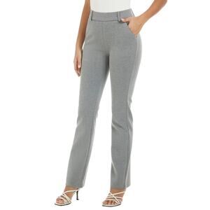 NWT Size 12 Pull On Barely Bootcut Stretch Dress Pants in Gray